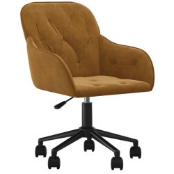 Otočná kancelárska stolička hnedá zamatová